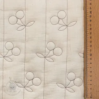 Kaksinkertainen harsokangas/musliini STEPPED Cherries natural
