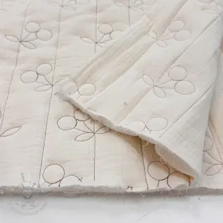 Kaksinkertainen harsokangas/musliini STEPPED Cherries natural