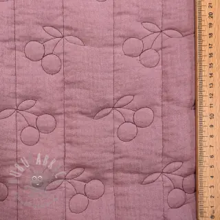 Kaksinkertainen harsokangas/musliini STEPPED Cherries mauve