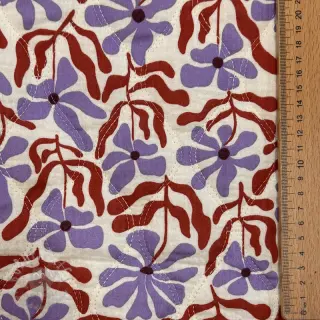 Kaksinkertainen harsokangas/musliini STEPPED Flowers natural