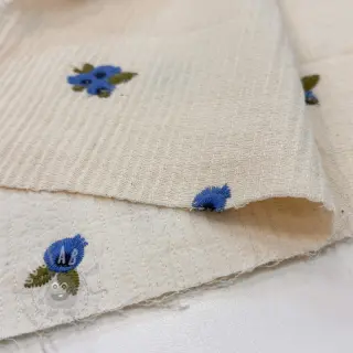 Kaksinkertainen harsokangas/musliini EMBROIDERY STRIPED Fruit natural