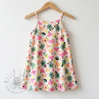 Puuvillakangas Flowers natural/green by JENNIFER BOURON ORGANIC