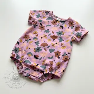 Puuvillakangas Flowers lavender by JENNIFER BOURON ORGANIC