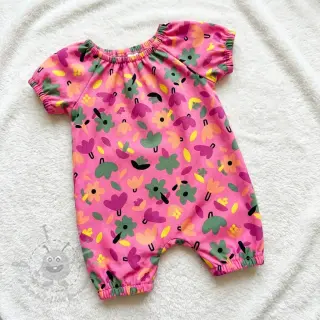 Puuvillakangas Flowers pink by JENNIFER BOURON ORGANIC