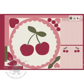 Puuvillakangas Cherries playmat PANEL digital print