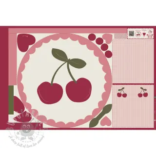 Puuvillakangas Cherries playmat PANEL digital print