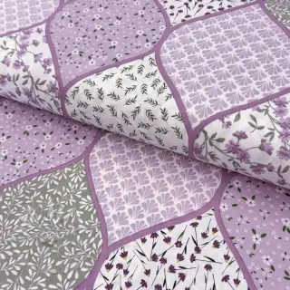 Puuvillakangas Flowers patchwork lilac