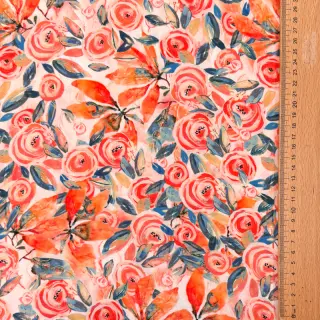 Viskóza RAYON POPLIN Printed Rosie design B