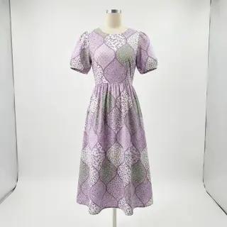 Bavlnená látka Flowers patchwork lilac