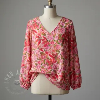 Viskoosi RAYON POPLIN Printed Rosie design Ja