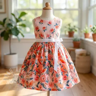 Viskoosi RAYON POPLIN Printed Rosie design B