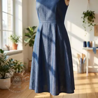 Puuvillakangas JEANS Chambre dark blue