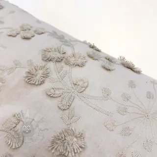 Puuvillakangas EMBROIDERY Catchy leaves beige
