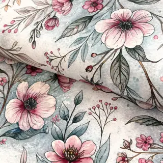 Neulos VISCOSE LYCRA HEAVY Classic flowers design D
