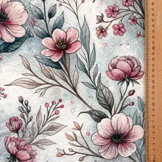 Neulos VISCOSE LYCRA HEAVY Classic flowers design D