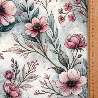 Úplet VISCOSE LYCRA HEAVY Classic flowers design D
