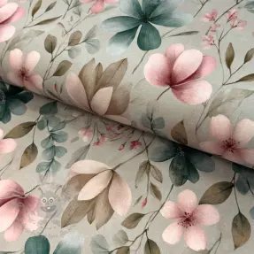 Neulos VISCOSE LYCRA HEAVY Classic flowers design C