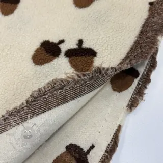 Päällystakkikangas TEDDY JACQUARD Acorns