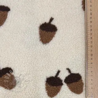 Päällystakkikangas TEDDY JACQUARD Acorns