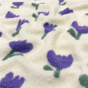 Kabátovina TEDDY JACQUARD Tulips off white