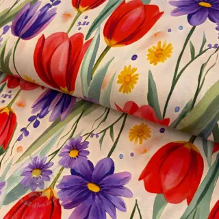 Neulos VISCOSE LYCRA HEAVY Tulips design A
