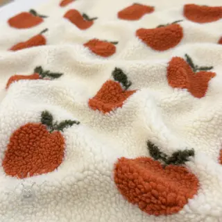 Päällystakkikangas TEDDY JACQUARD Apples