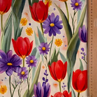 Neulos VISCOSE LYCRA HEAVY Tulips design Ja