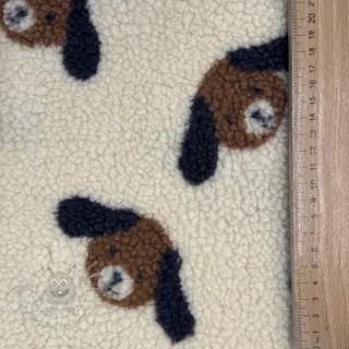 Kabátovina TEDDY JACQUARD Dogs brown