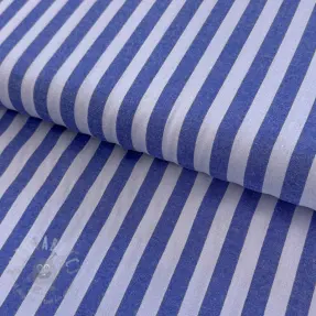 Puuvillakangas YARN DYED BIG Stripes blue