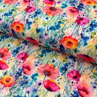 Viskoosi pellavalla Bright and bold design C