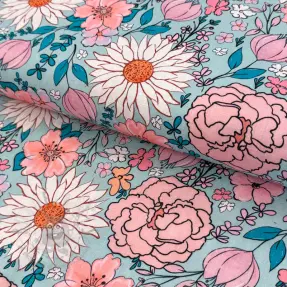 Viskoosi pellavalla Bright and bold design D