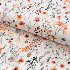 Viskoosi pellavalla Flower sea design B