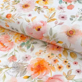 Viskoosi pellavalla Floral design A