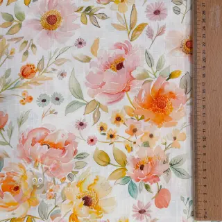 Viskoosi pellavalla Floral design Ja
