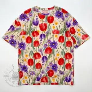 Neulos VISCOSE LYCRA HEAVY Tulips design Ja