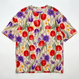 Úplet VISCOSE LYCRA HEAVY Tulips design A