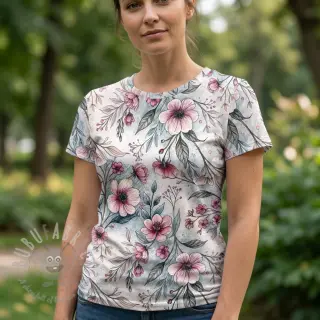 Neulos VISCOSE LYCRA HEAVY Classic flowers design D