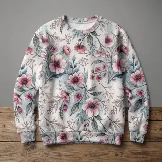 Neulos VISCOSE LYCRA HEAVY Classic flowers design D
