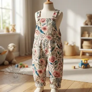 Viskoosi pellavalla Floral design D