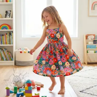 Viskoosi pellavalla Bright and bold design A