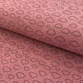 Menčester STRETCH Little clouds old pink