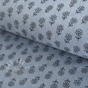 Vakosametti STRETCH Little flower old blue