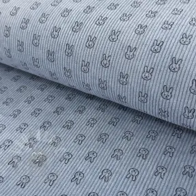 Vakosametti STRETCH Little bunny old blue