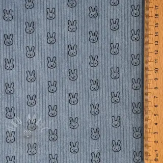 Vakosametti STRETCH Little bunny old blue