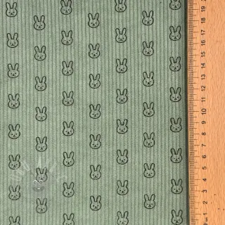 Vakosametti STRETCH Little bunny old green