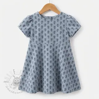 Vakosametti STRETCH Little flower old blue