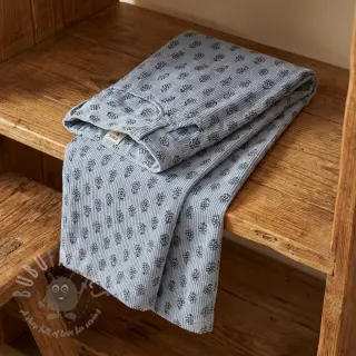 Vakosametti STRETCH Little flower old blue