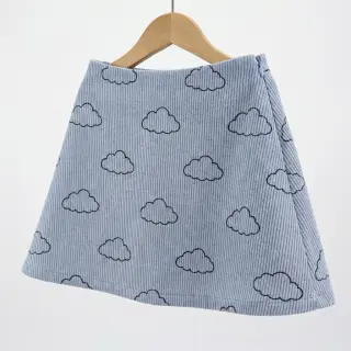 Menčester STRETCH Little clouds old blue