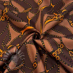 Puuvillakangas SATIN Abstract dark brown