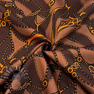 Puuvillakangas SATIN Abstract dark brown
